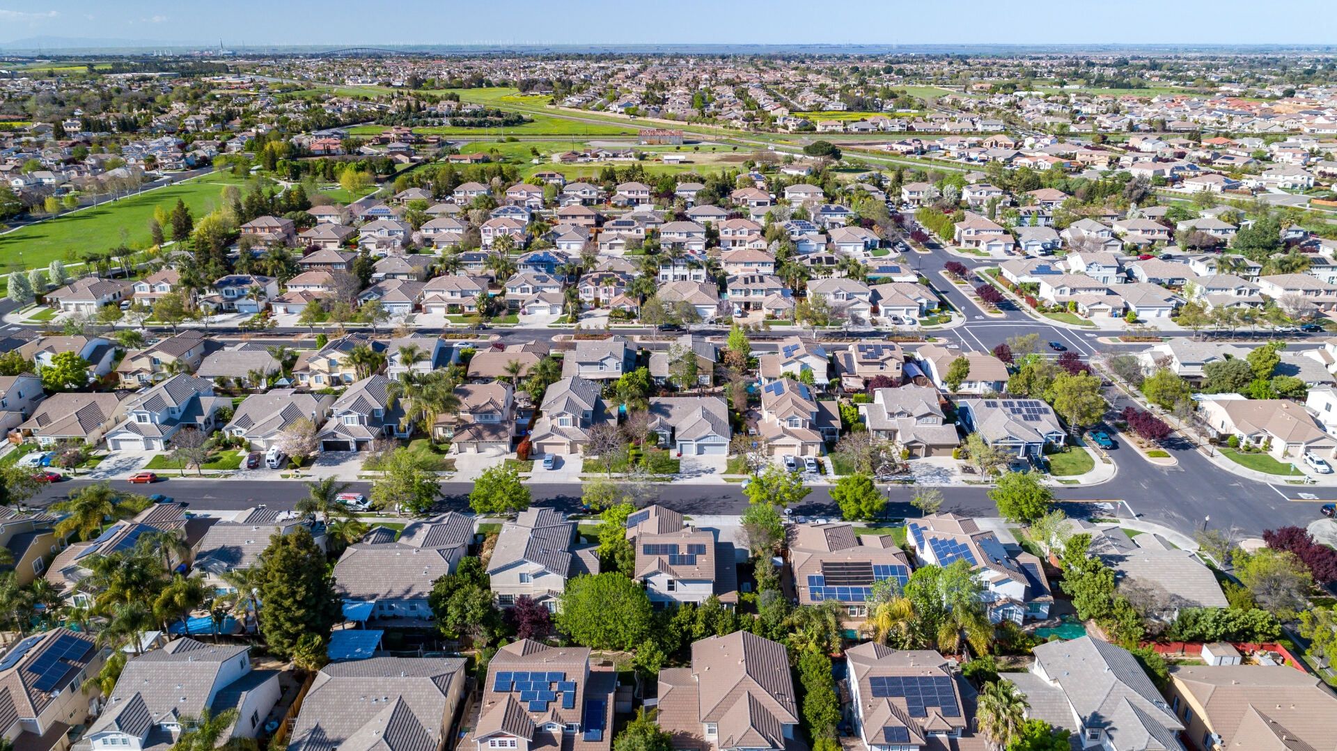 Aerial view of Lubbock Texas residential neighborhoods served by That 1 Painter
