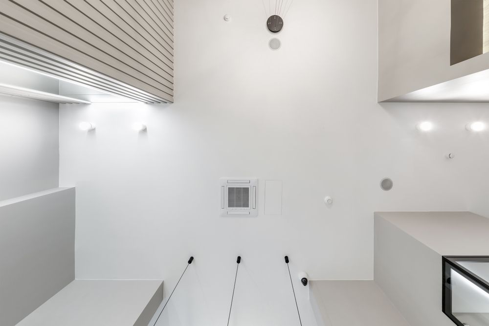 Updated kitchen ceiling after popcorn removal and modern paint