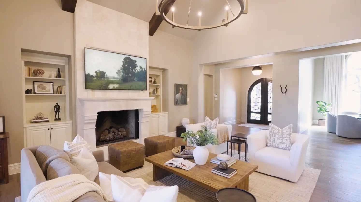 Freshly painted neutral living room ready for real estate listing photography